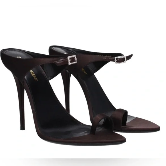 SAINT LAURENT Dive 110 Satin Mules – Size 37 – Brand New, Full Set - Picture 7 of 16